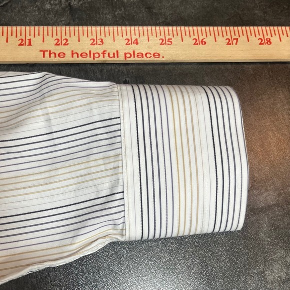 INC International Concepts Classic Fit Striped Dress Shirt Size Large Office - Picture 5 of 6